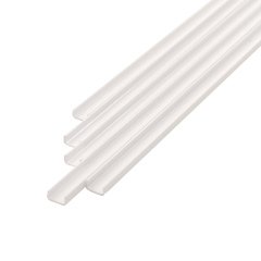 Plastik İçi Boş U Profil Beyaz Çıta 2,5x5mm 50cm 10 Adet